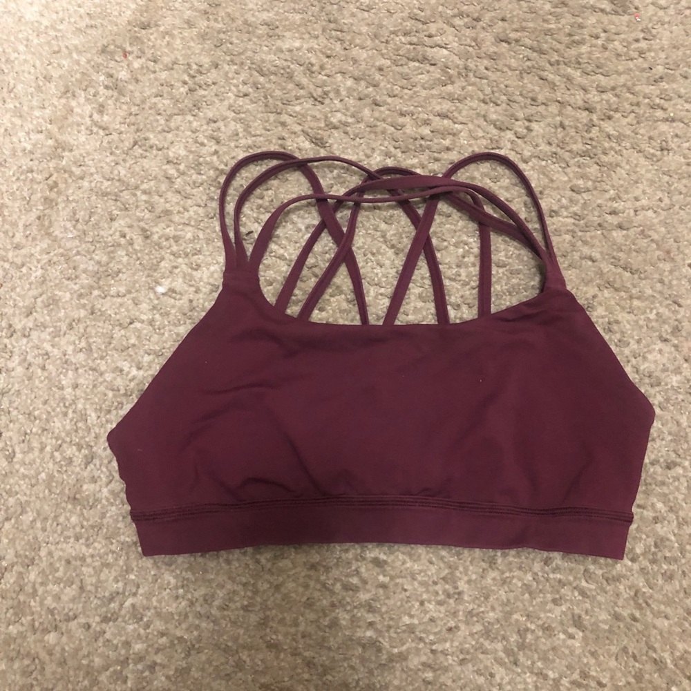 lululemon athletica Strappy Wireless Sports Bra - Burgundy size 10 Beautiful